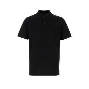 Prada Men Black Piquet Polo Shirt